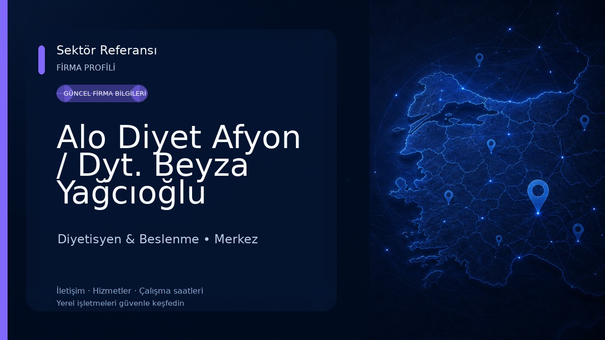 Alo Diyet Afyon / Dyt. Beyza Yağcıoğlu Diyetisyen & Beslenme